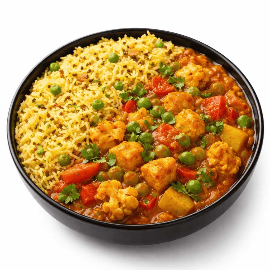 Vegetable Curry with Pilau Rice Vegetable Curry with Pilau Rice - Image 1